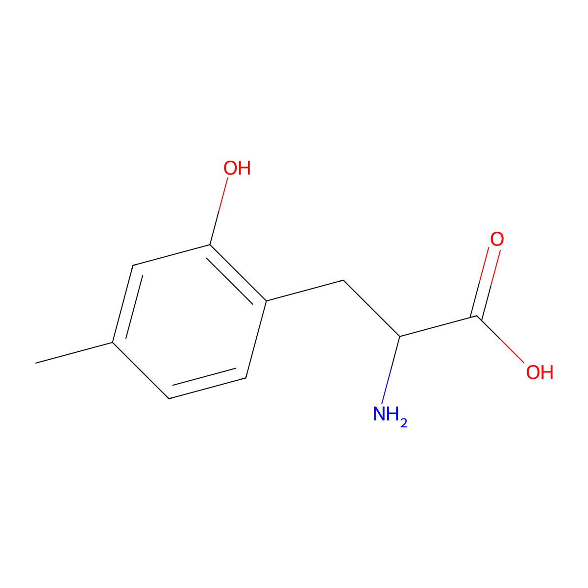 2-Amino-3-(2-hydroxy-4-methylphenyl)propanoic acid molecular structure, CAS 24146-04-1