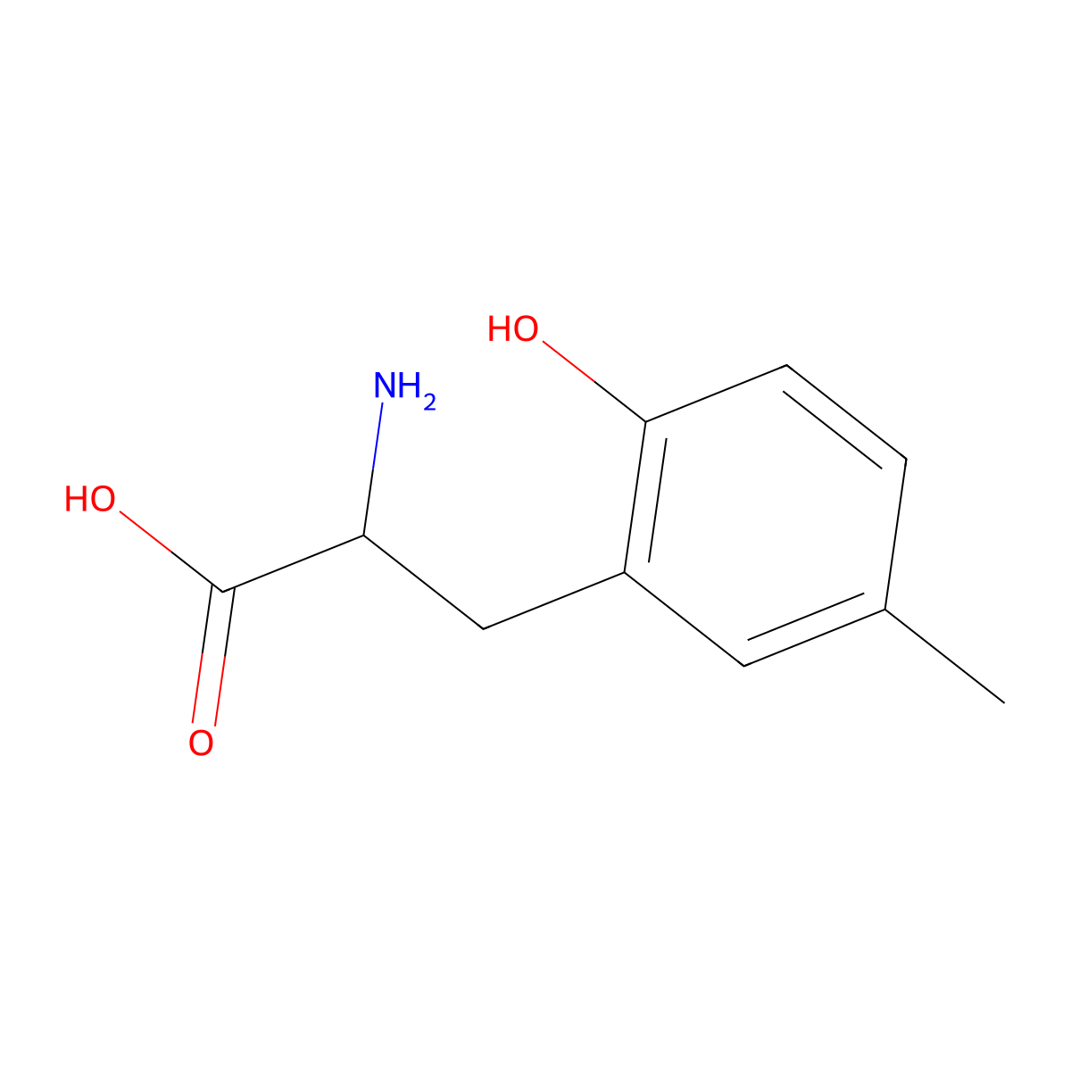 2-Amino-3-(2-hydroxy-5-methylphenyl)propanoic acid molecular structure, CAS 24146-05-2