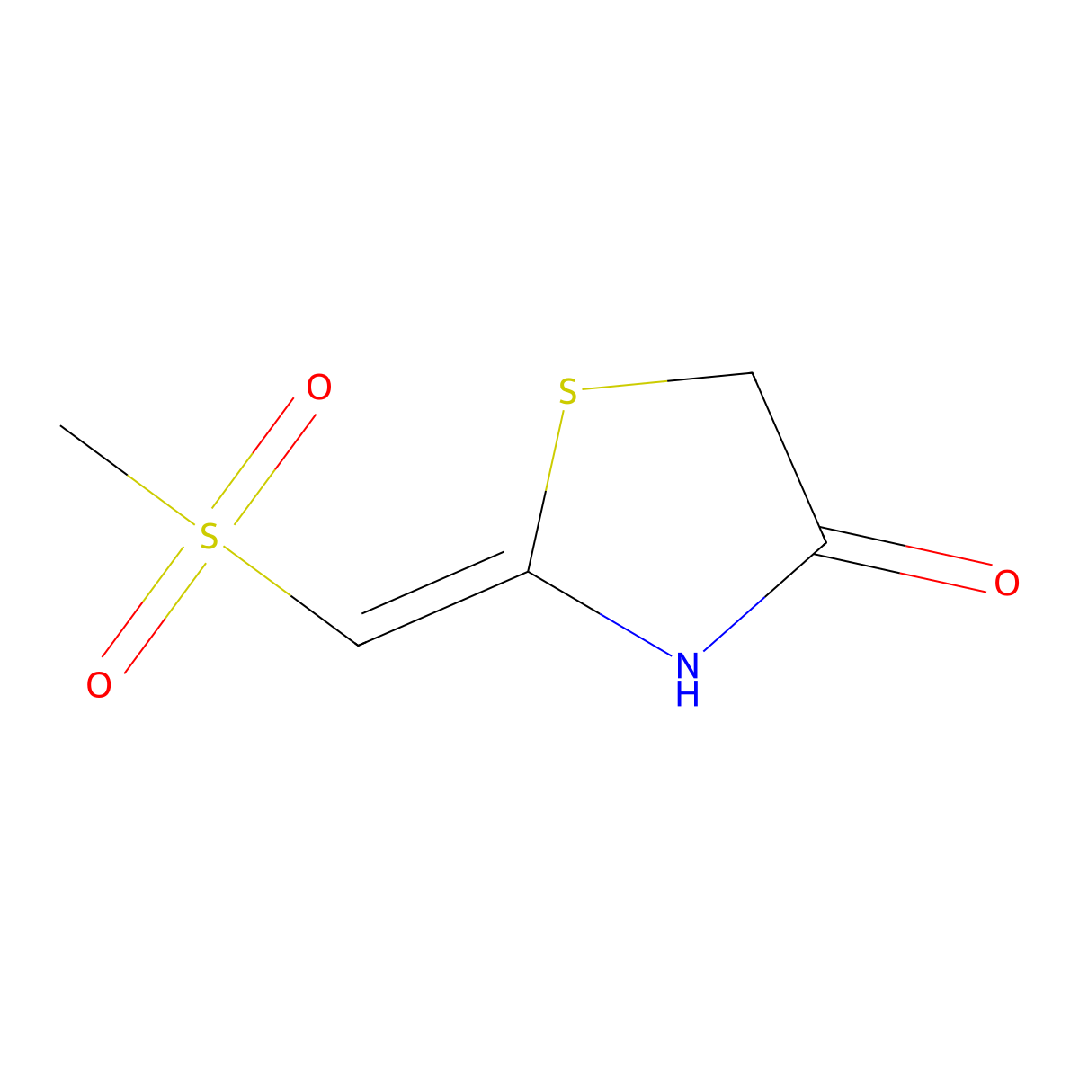 2-((Methylsulfonyl)methylene)thiazolidin-4-one molecular structure, CAS 24146-38-1