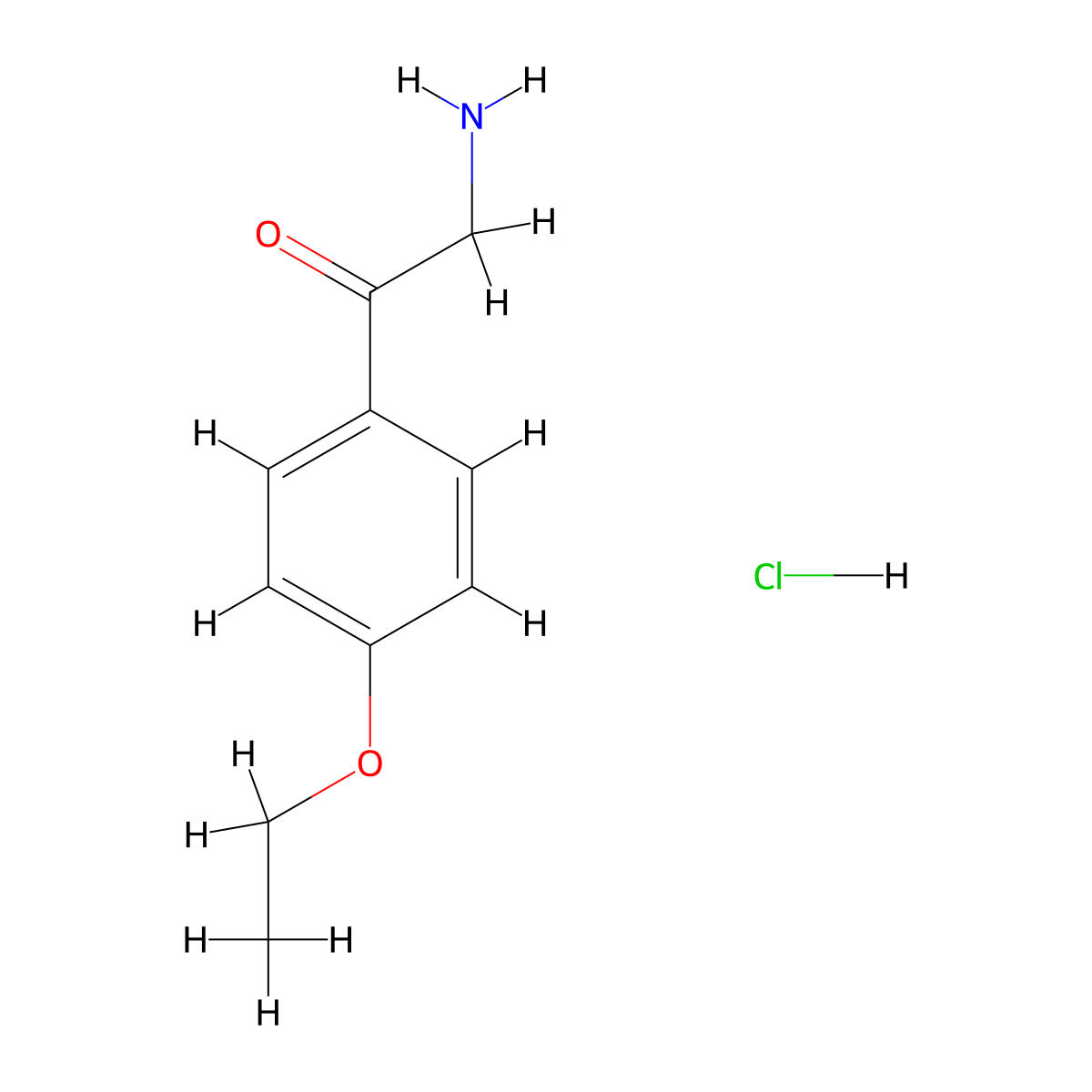 2-Amino-1-(4-ethoxyphenyl)ethanone hydrochloride molecular structure, CAS 24146-64-3