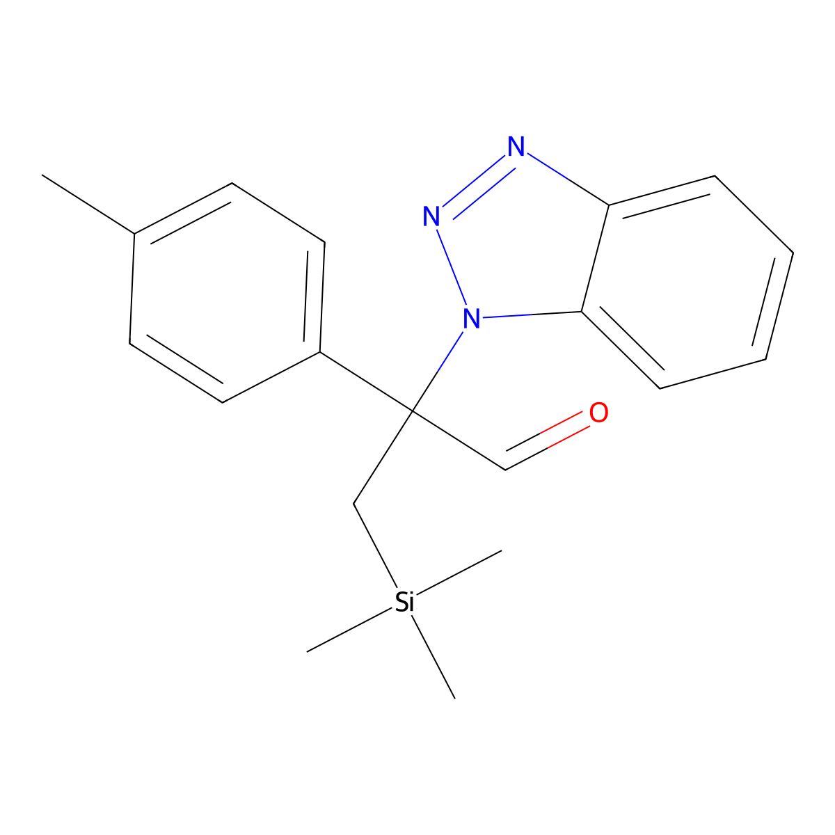 2-(1H-1,2,3-Benzotriazol-1-yl)-2-(4-methylphenyl)-3-(trimethylsilyl)propanal molecular structure, CAS 241466-88-6