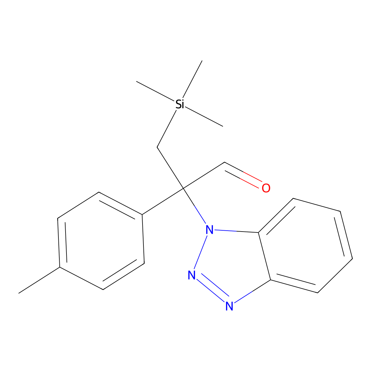 2-(1H-1,2,3-Benzotriazol-1-yl)-2-(4-methylphenyl)-3-(trimethylsilyl)propanal molecular structure, CAS 241466-88-6