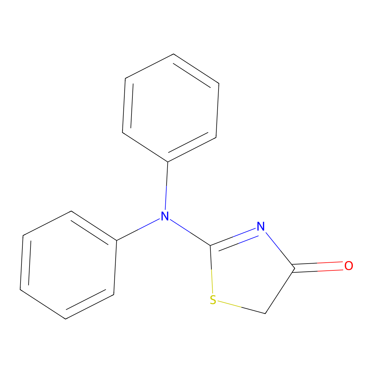 4(5H)-Thiazolone, 2-(diphenylamino)- molecular structure, CAS 24147-49-7