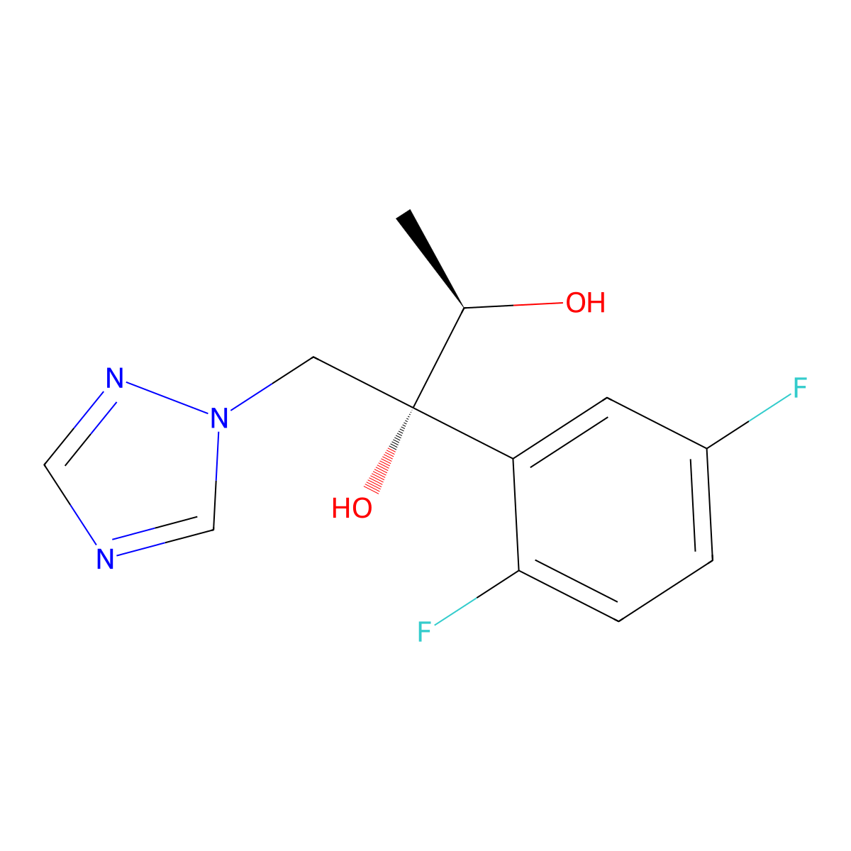 (2R,3R)-2-(2,5-difluorophenyl)-1-(1H-1,2,4-triazol-1-yl)butane-2,3-diol molecular structure, CAS 241479-72-1