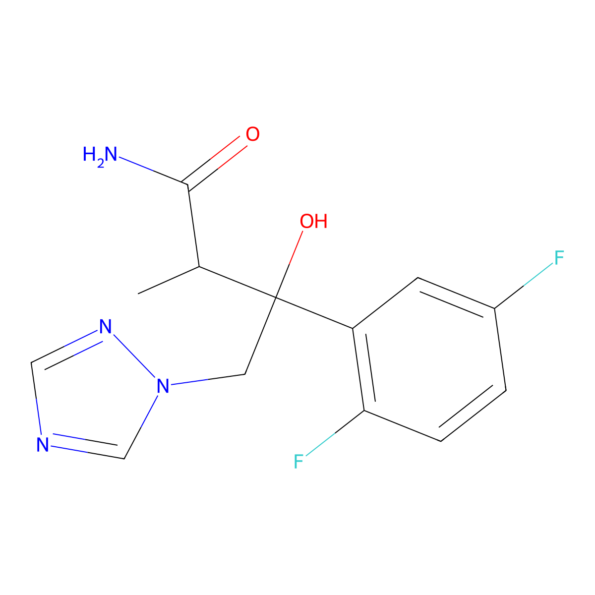 (2R,3R)-3-(2,5-Difluorophenyl)-3-hydroxy-2-methyl-4-(1H-1,2,4-triazol-1-yl)butanamide molecular structure, CAS 241479-75-4