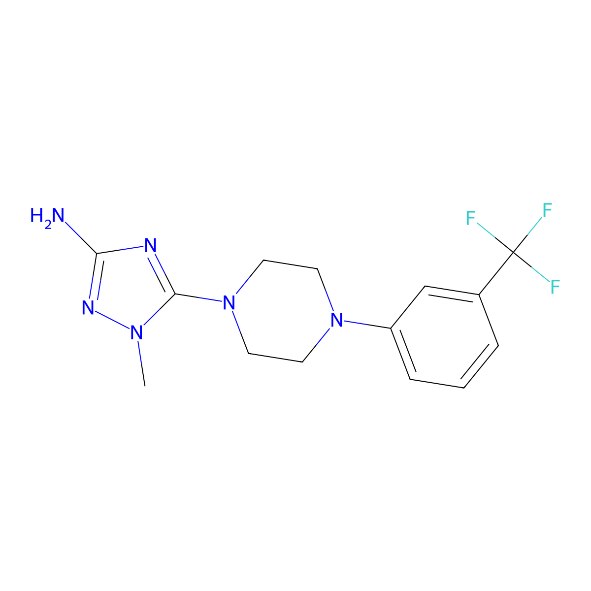 1-methyl-5-{4-[3-(trifluoromethyl)phenyl]piperazino}-1H-1,2,4-triazol-3-amine molecular structure, CAS 241488-12-0