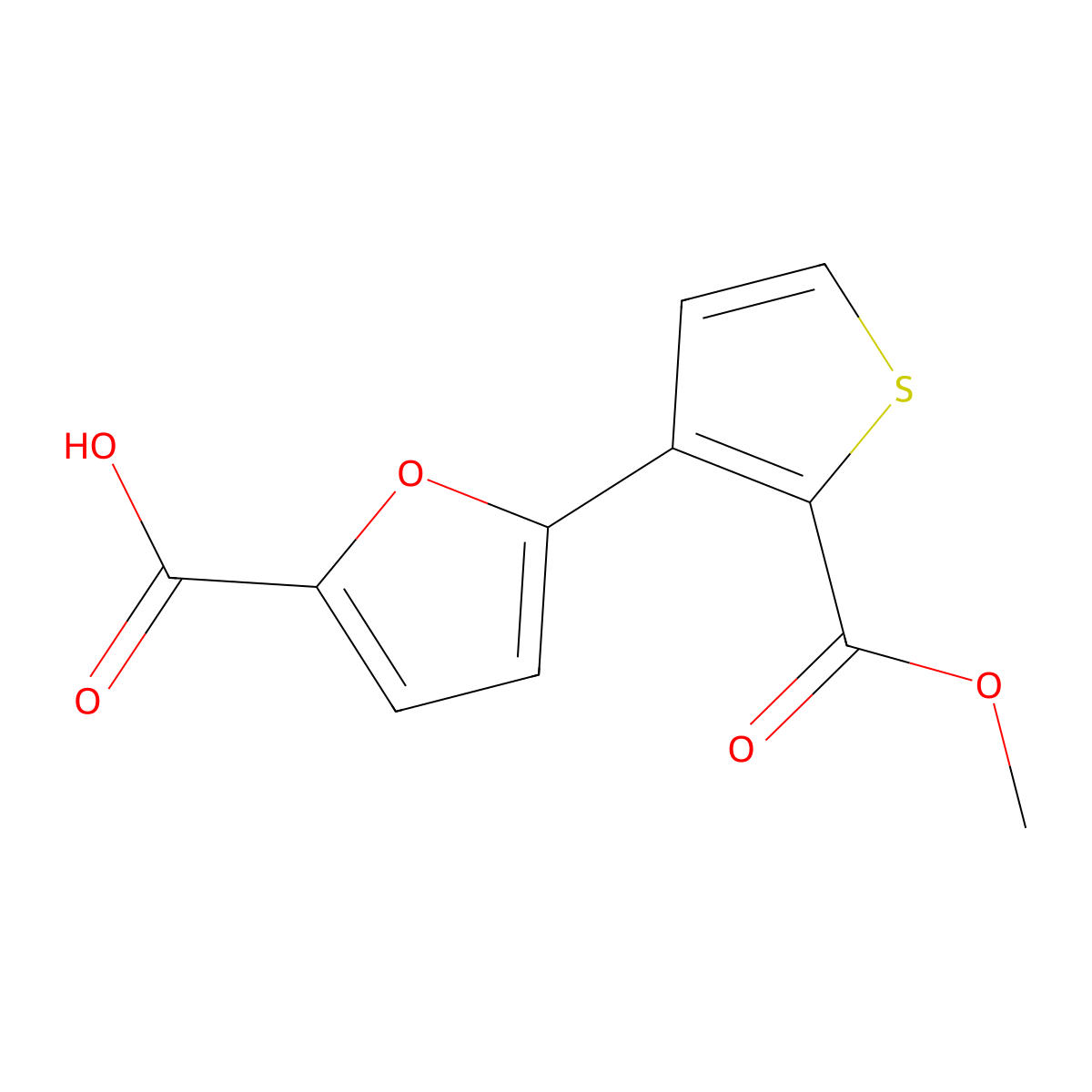 5-[2-(Methoxycarbonyl)-3-thienyl]-2-furoic acid molecular structure, CAS 241488-17-5