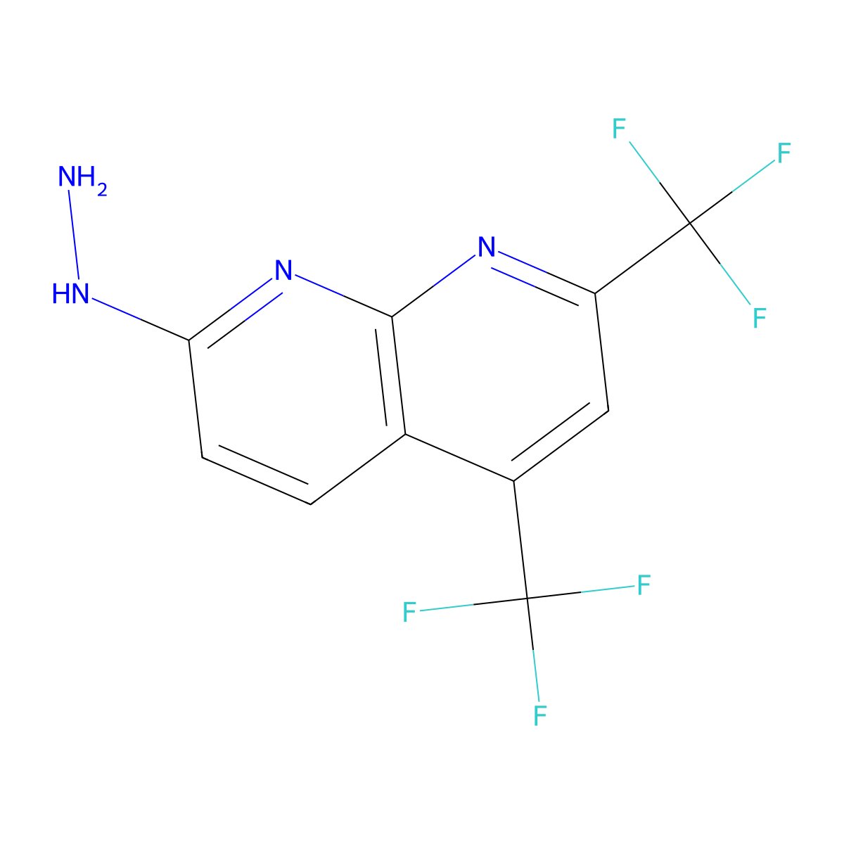 [5,7-Bis(trifluoromethyl)-1,8-naphthyridin-2-yl]hydrazine molecular structure, CAS 241488-23-3