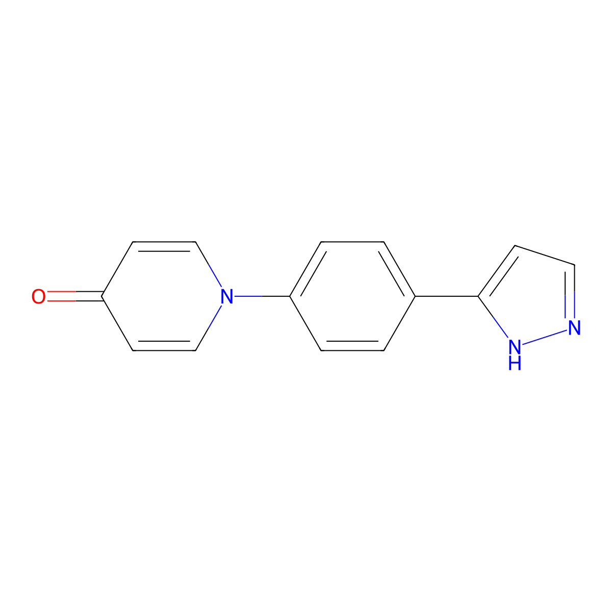 1-[4-(1H-pyrazol-5-yl)phenyl]-1,4-dihydropyridin-4-one molecular structure, CAS 241488-24-4