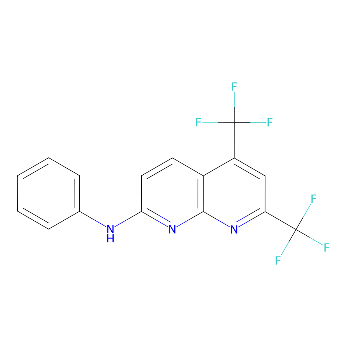 N-phenyl-5,7-bis(trifluoromethyl)[1,8]naphthyridin-2-amine molecular structure, CAS 241488-32-4