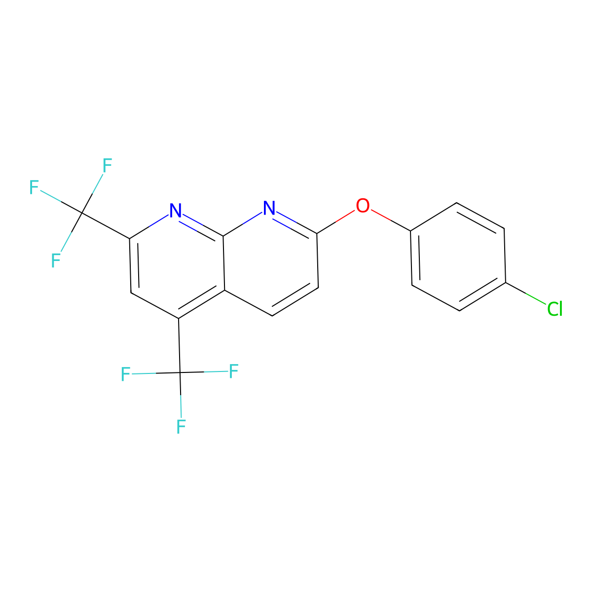 7-(4-Chlorophenoxy)-2,4-bis(trifluoromethyl)-1,8-naphthyridine molecular structure, CAS 241488-39-1