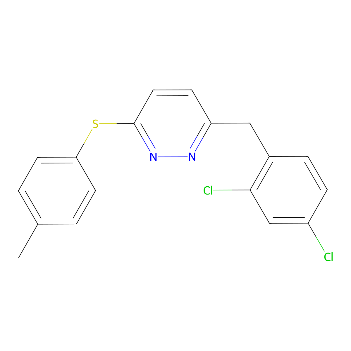 6-(2,4-Dichlorobenzyl)-3-pyridazinyl 4-methylphenyl sulfide molecular structure, CAS 241488-47-1