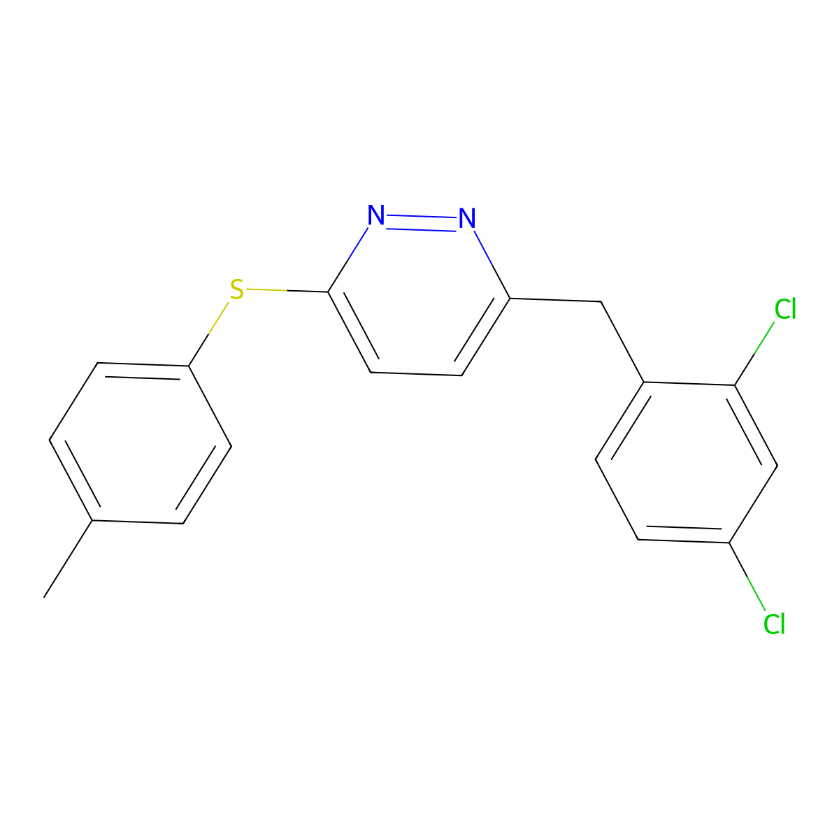 6-(2,4-Dichlorobenzyl)-3-pyridazinyl 4-methylphenyl sulfide molecular structure, CAS 241488-47-1