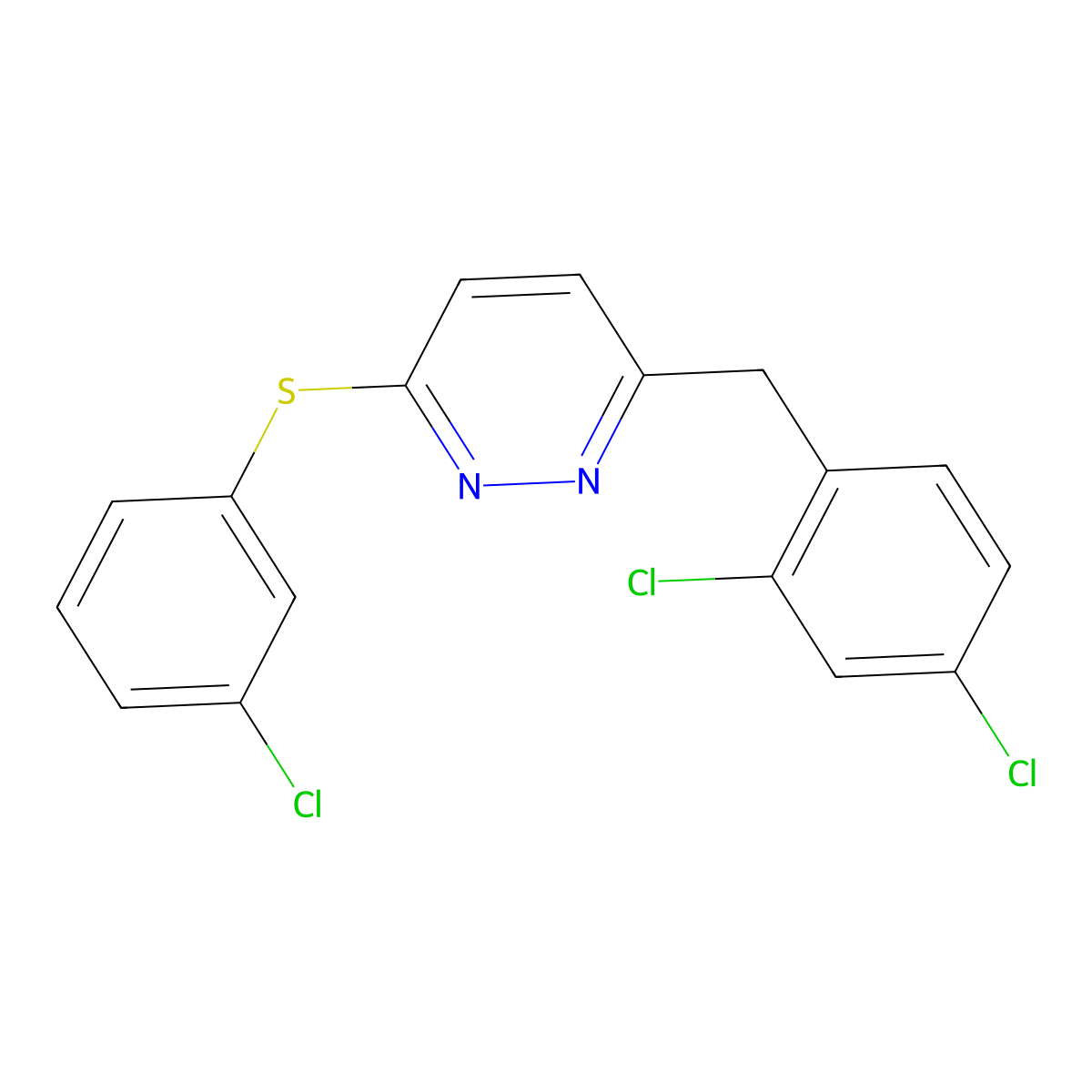 3-Chlorophenyl 6-(2,4-dichlorobenzyl)-3-pyridazinyl sulfide molecular structure, CAS 241488-52-8