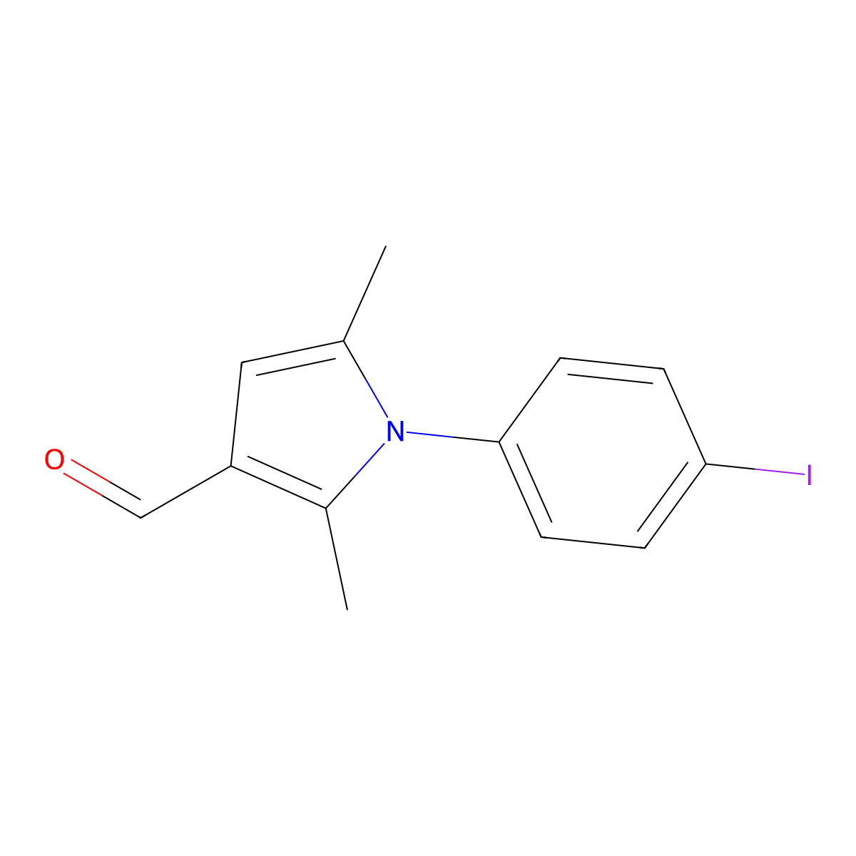 1-(4-Iodophenyl)-2,5-dimethyl-1H-pyrrole-3-carbaldehyde molecular structure, CAS 241488-81-3