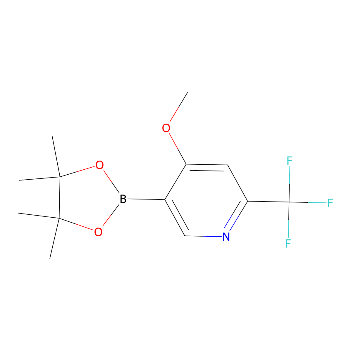 4-methoxy-5-(4,4,5,5-tetramethyl-1,3,2-dioxaborolan-2-yl)-2-(trifluoromethyl)Pyridine molecular structure, CAS 2414892-23-0