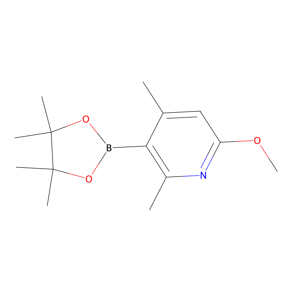 6-Methoxy-2,4-dimethyl-3-(4,4,5,5-tetramethyl-1,3,2-dioxaborolan-2-yl)pyridine molecular structure, CAS 2414893-62-0