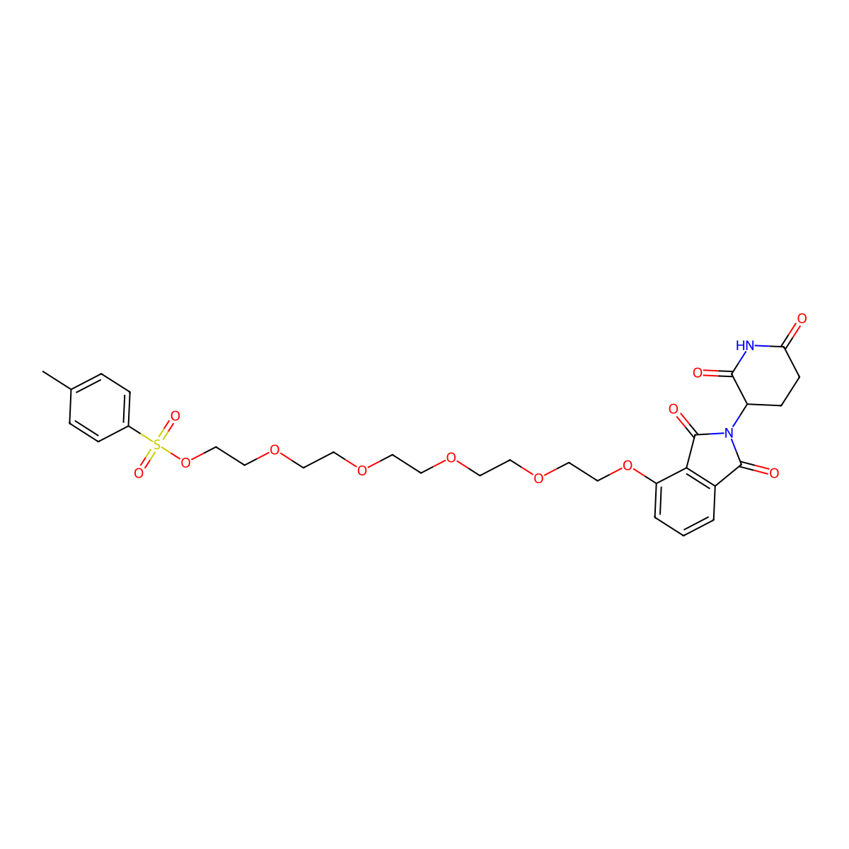 Thalidomide-O-PEG5-Tosyl molecular structure, CAS 2414905-34-1