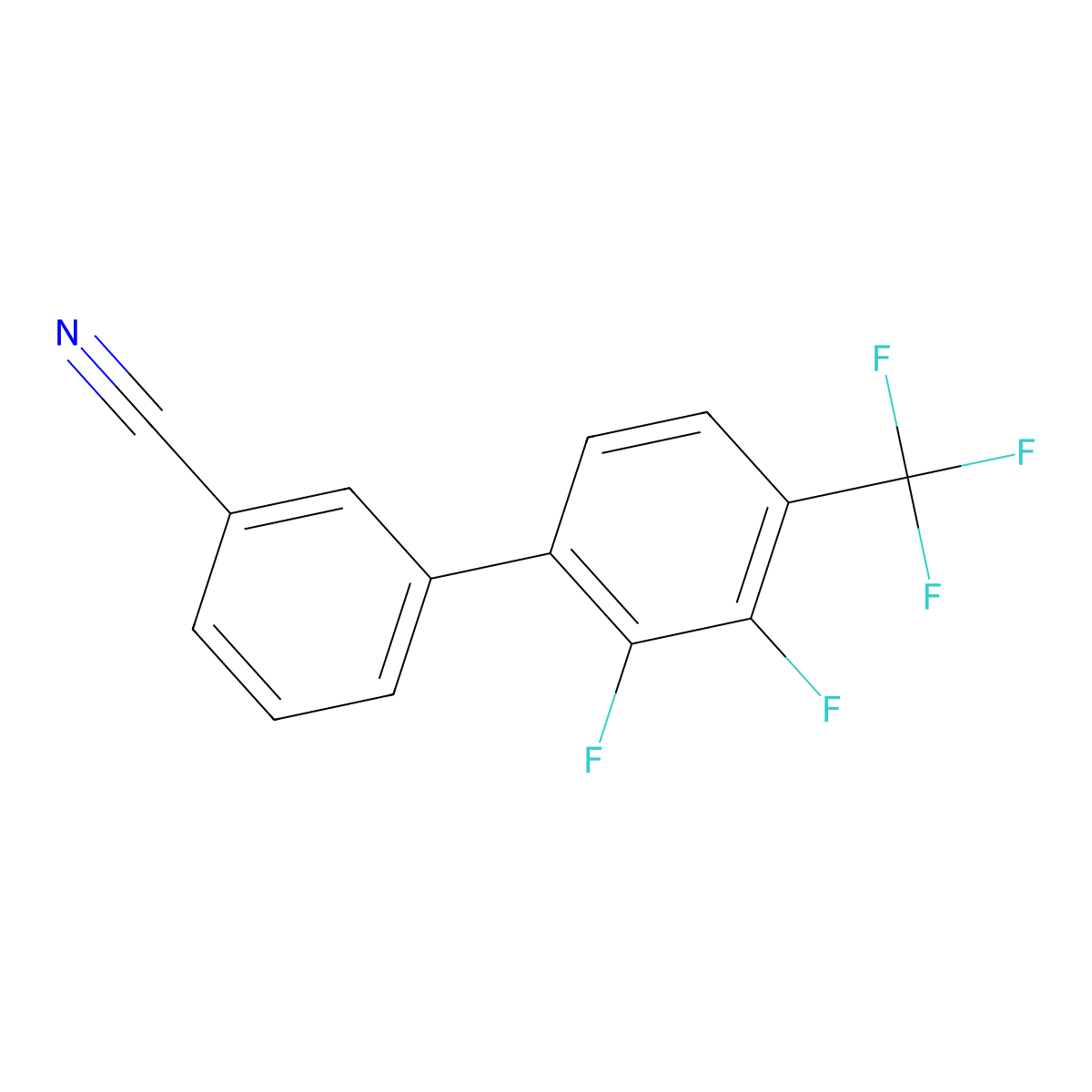 2',3'-Difluoro-4'-(trifluoromethyl)[1,1'-biphenyl]-3-carbonitrile molecular structure, CAS 2414945-90-5