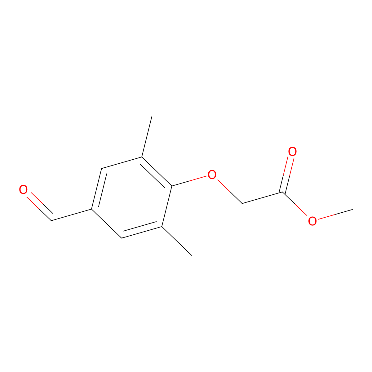 Methyl 2-(4-formyl-2,6-dimethylphenoxy)acetate molecular structure, CAS 241498-49-7