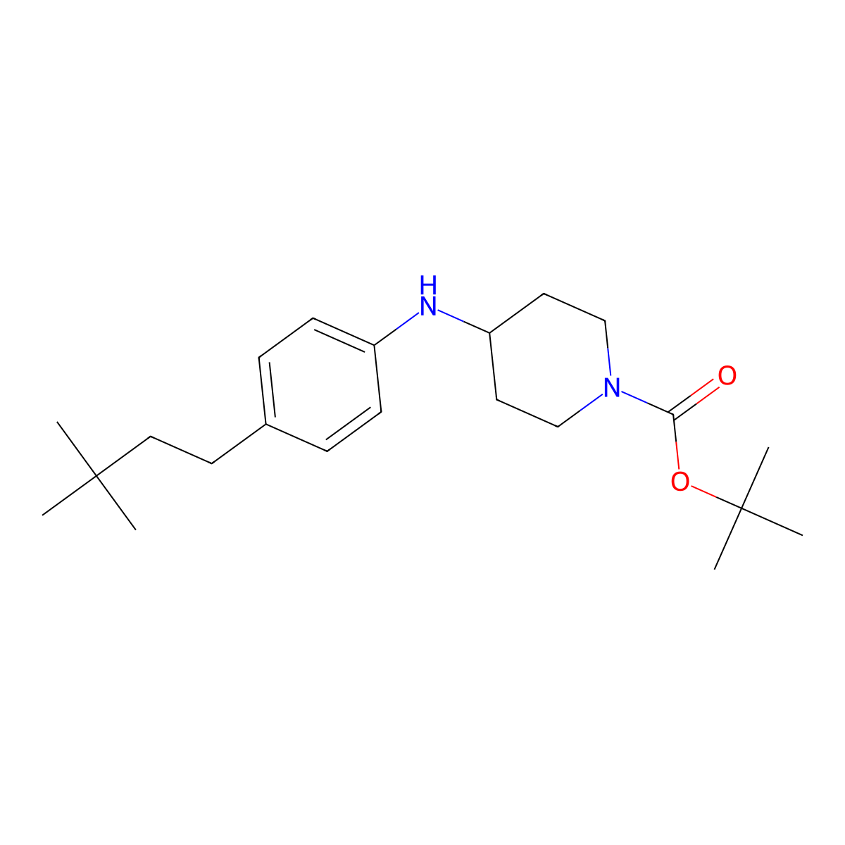 Tert-butyl 4-[4-(3,3-dimethylbutyl)anilino]-1-piperidinecarboxylate molecular structure, CAS 241499-53-6