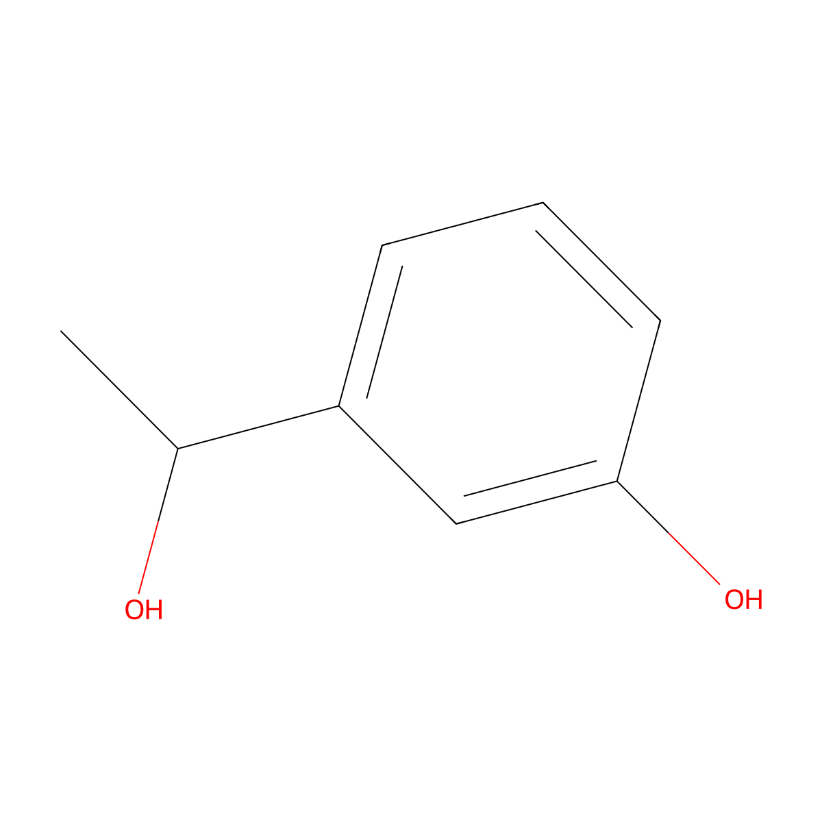 3-(1-Hydroxyethyl)phenol molecular structure, CAS 2415-09-0
