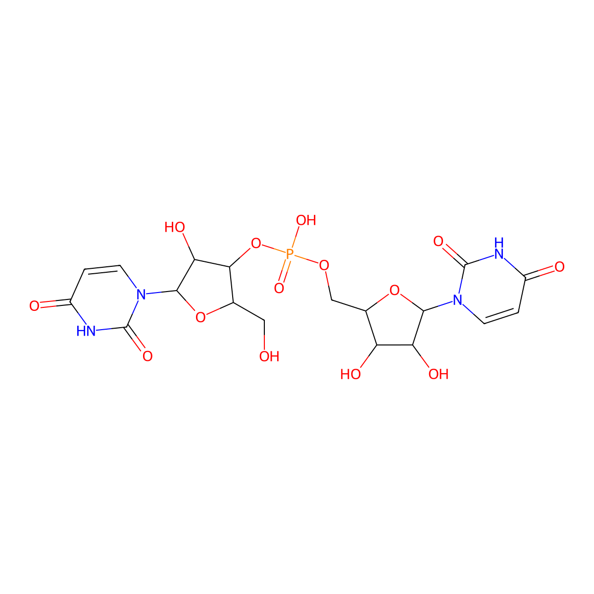 Uridylyl-(3'->5')-uridine molecular structure, CAS 2415-43-2