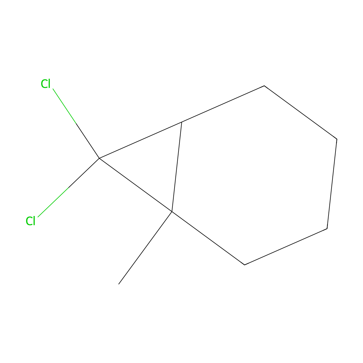 7,7-Dichloro-1-methylbicyclo[4.1.0]heptane molecular structure, CAS 2415-76-1