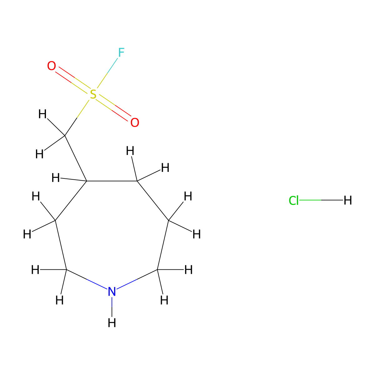(Azepan-4-yl)methanesulfonyl fluoride hydrochloride molecular structure, CAS 2415019-21-3