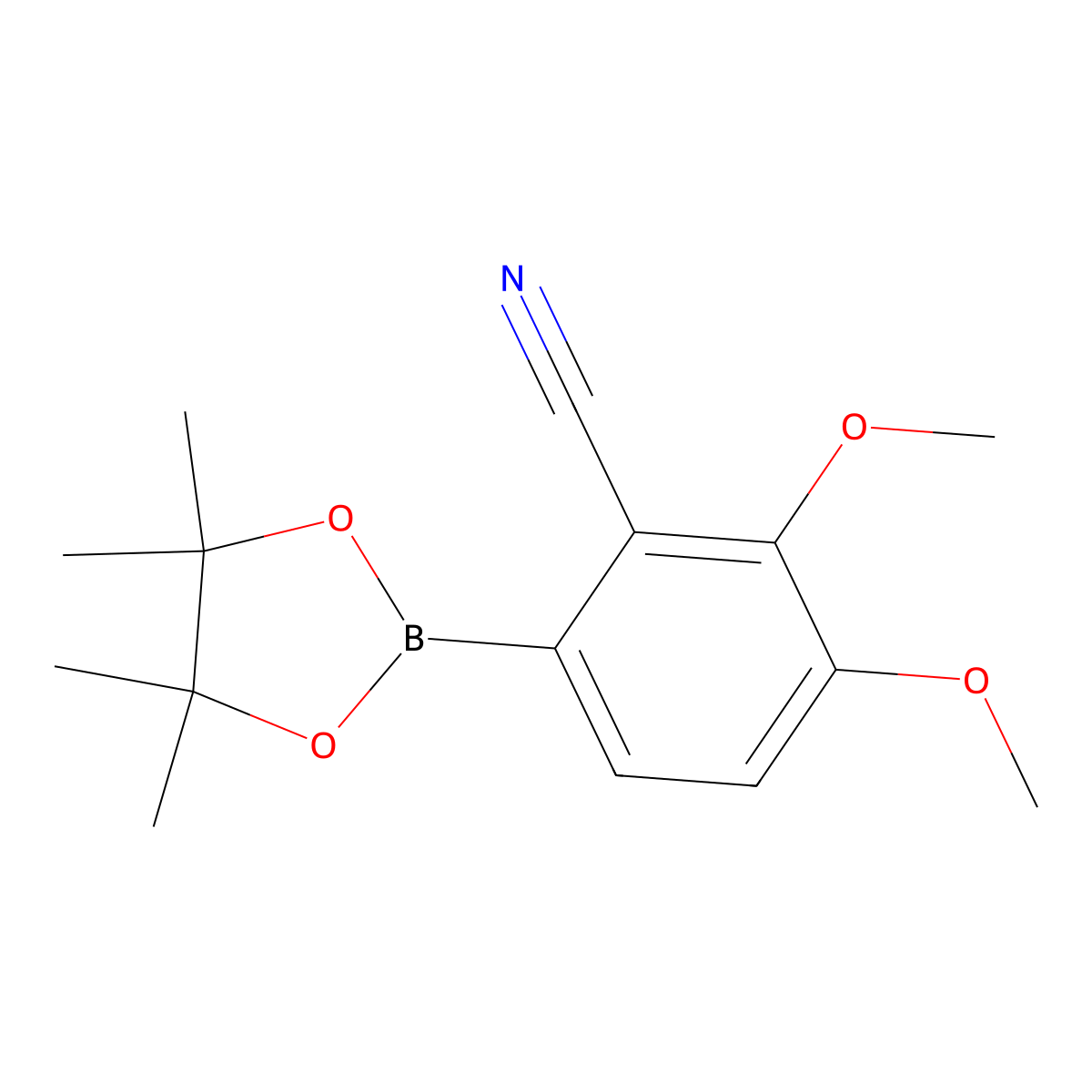 2,3-Dimethoxy-6-(4,4,5,5-tetramethyl-1,3,2-dioxaborolan-2-yl)benzonitrile molecular structure, CAS 2415084-92-1