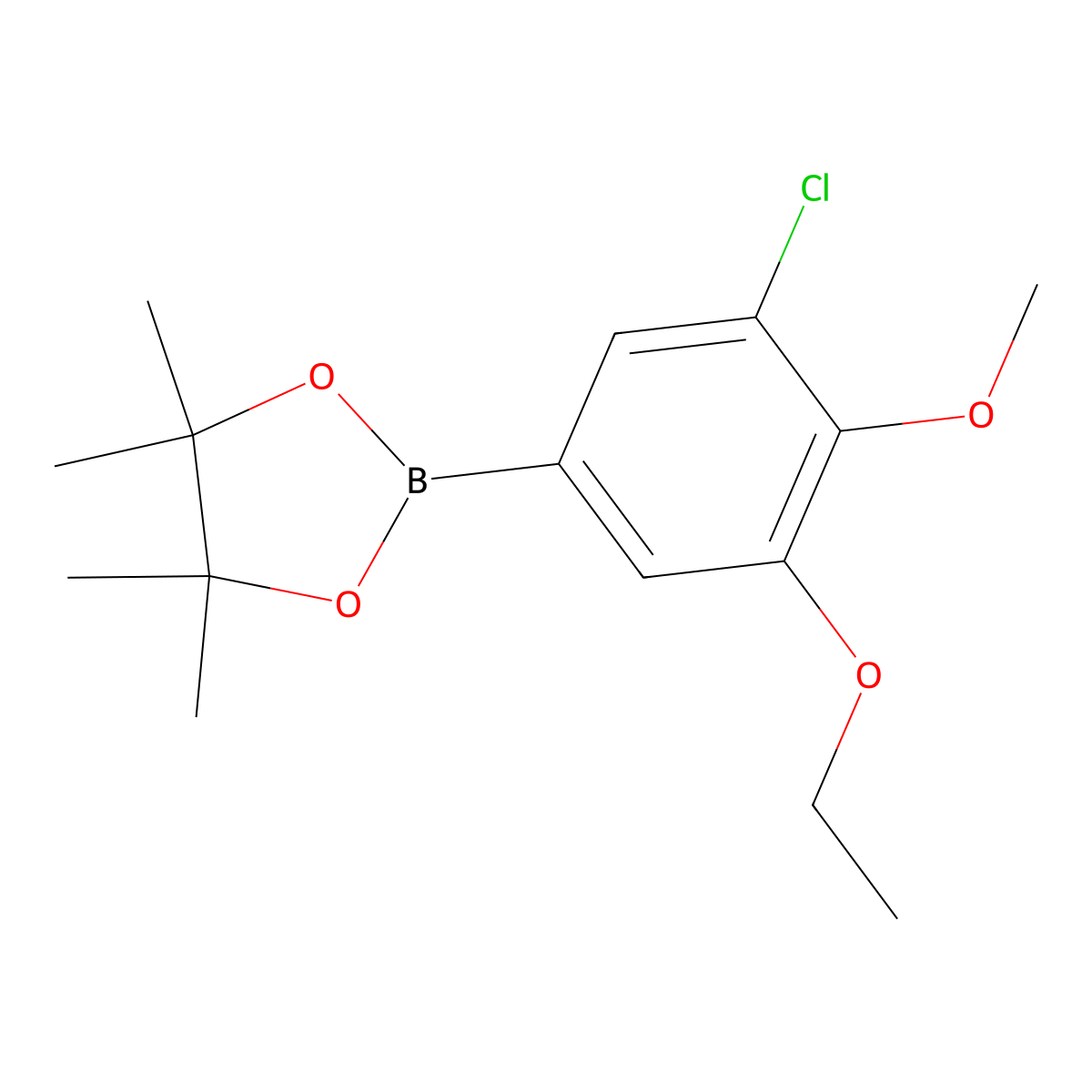 2-(3-Chloro-5-ethoxy-4-methoxyphenyl)-4,4,5,5-tetramethyl-1,3,2-dioxaborolane molecular structure, CAS 2415085-00-4