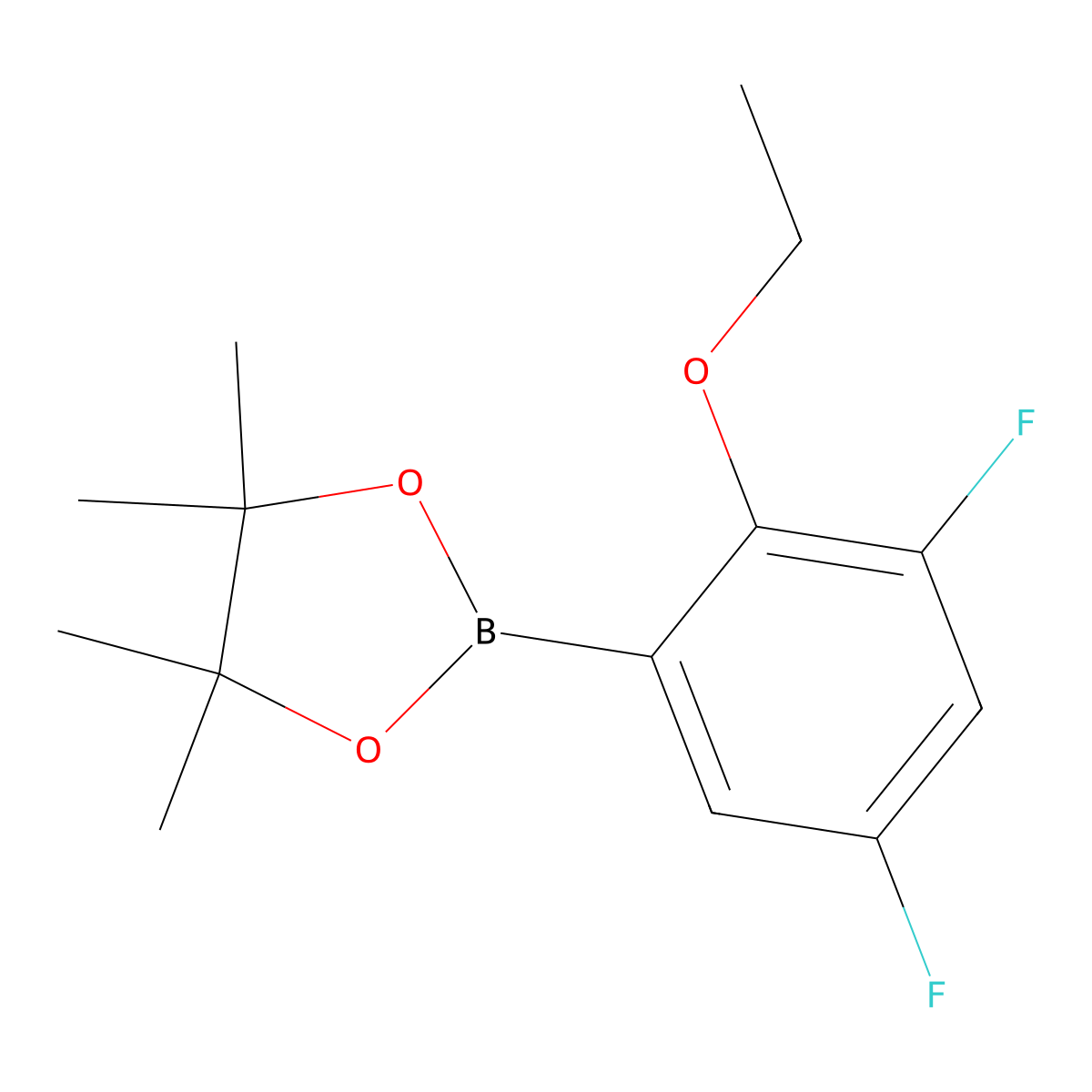 2-(2-Ethoxy-3,5-difluorophenyl)-4,4,5,5-tetramethyl-1,3,2-dioxaborolane molecular structure, CAS 2415085-19-5