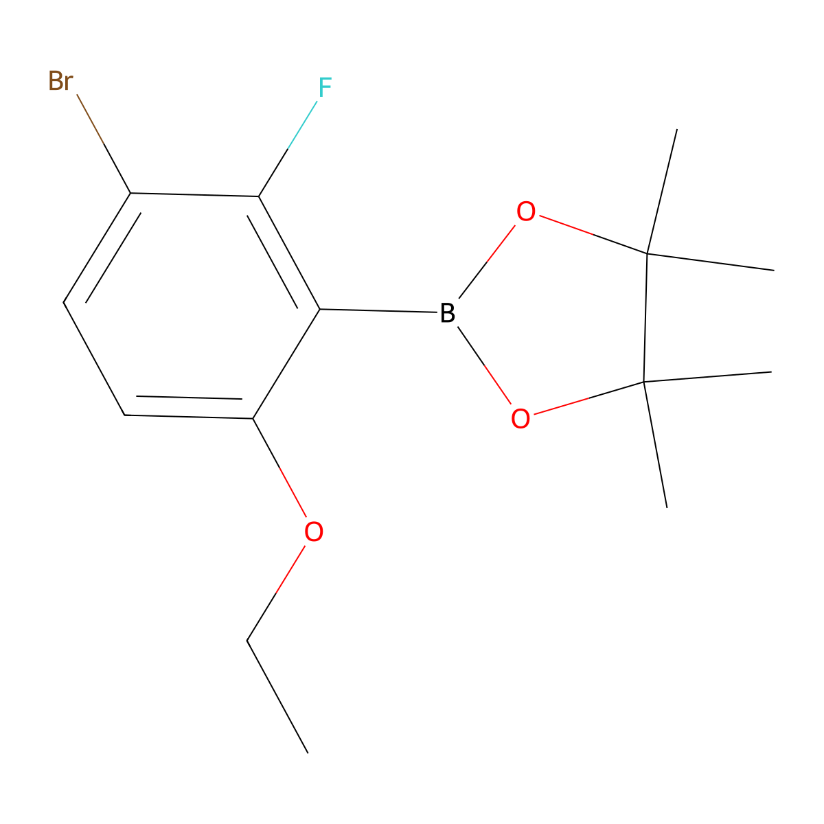 2-(3-Bromo-6-ethoxy-2-fluorophenyl)-4,4,5,5-tetramethyl-1,3,2-dioxaborolane molecular structure, CAS 2415085-20-8