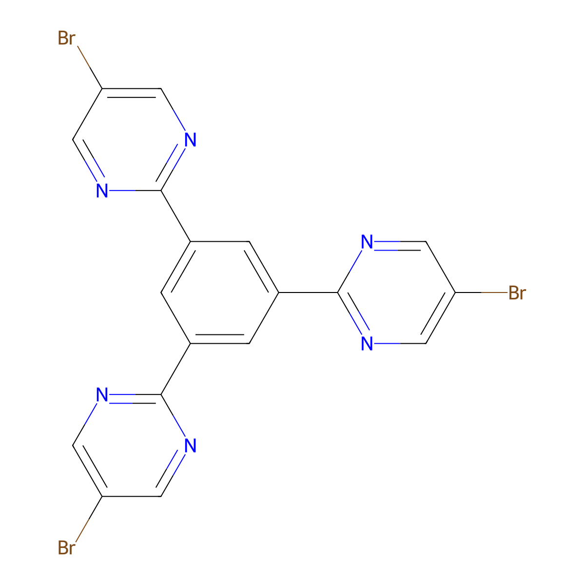 1,3,5-Tris(5-bromopyrimidin-2-yl)benzene molecular structure, CAS 2415130-54-8