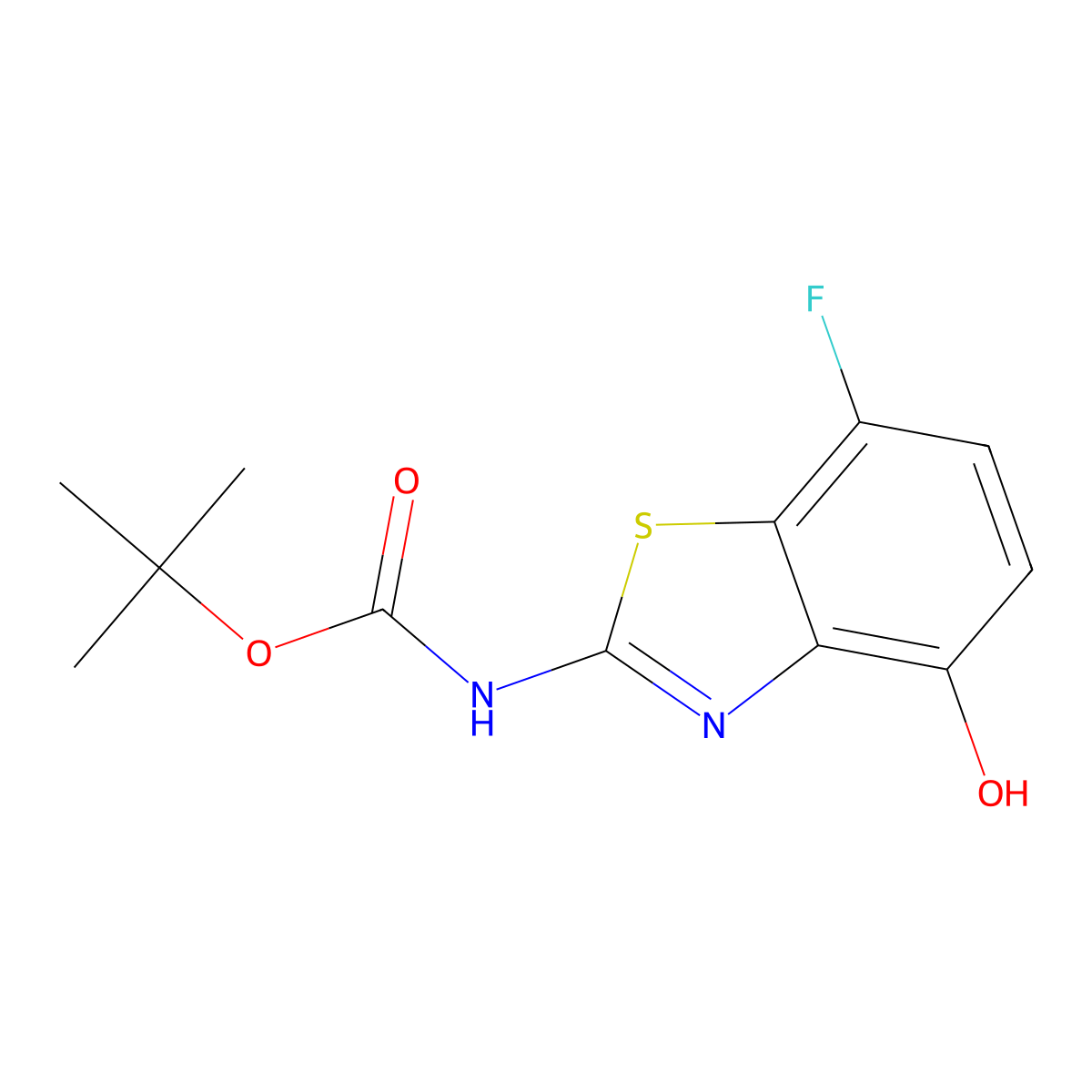 tert-Butyl (7-fluoro-4-hydroxybenzo[d]thiazol-2-yl)carbamate molecular structure, CAS 2415163-50-5