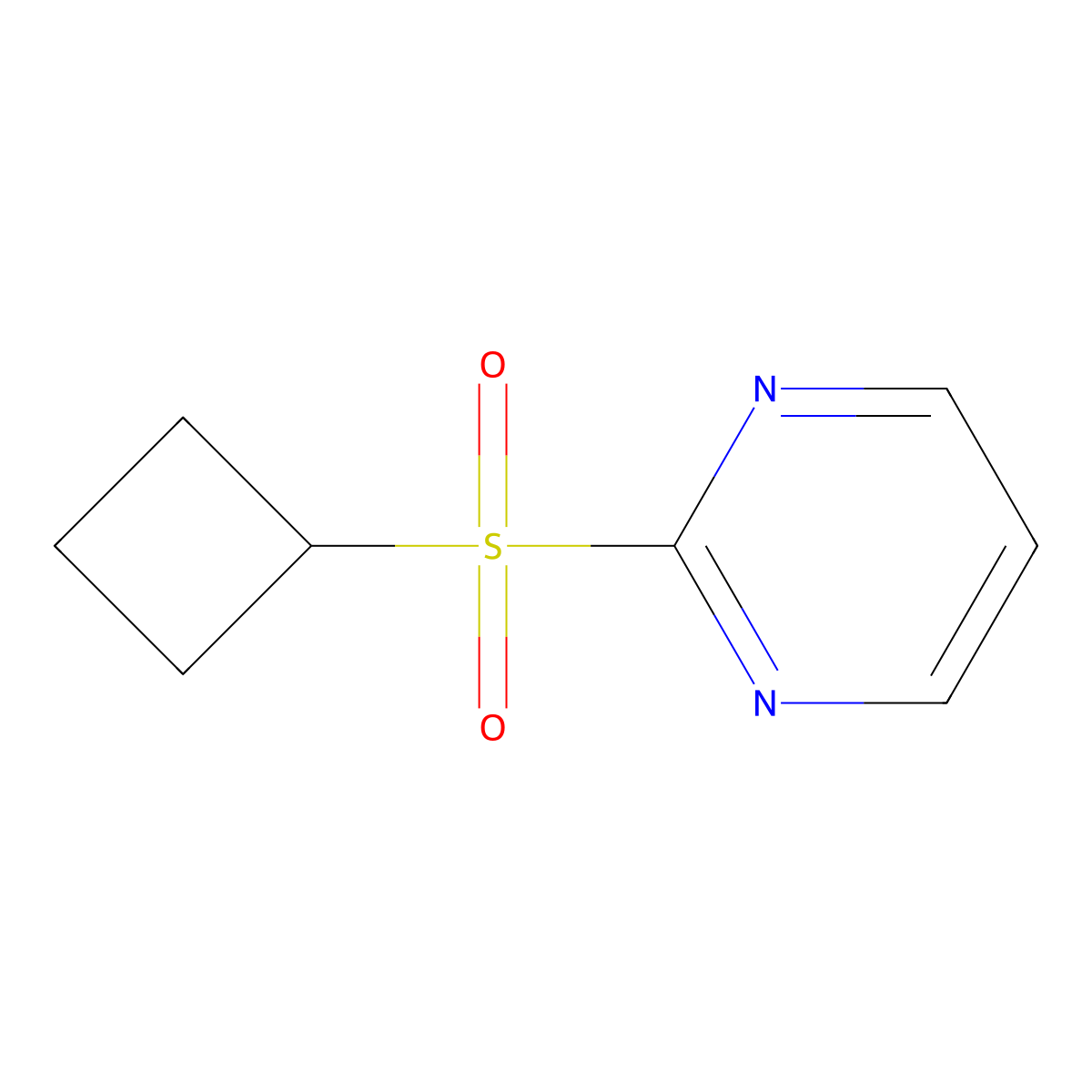 2-(Cyclobutanesulfonyl)pyrimidine molecular structure, CAS 2415199-54-9