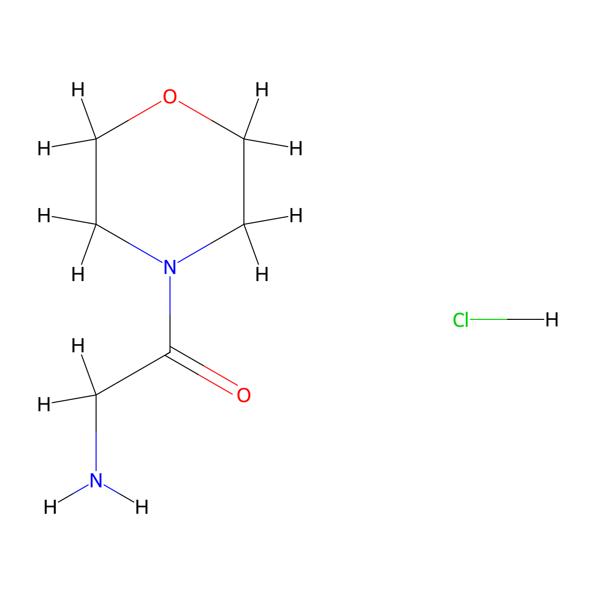 2-Amino-1-(4-morpholinyl)ethanone hydrochloride molecular structure, CAS 24152-96-3