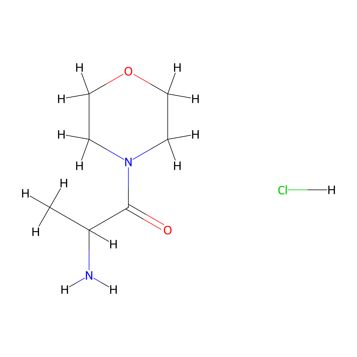 2-Amino-1-(morpholin-4-yl)propan-1-one hydrochloride molecular structure, CAS 24152-98-5