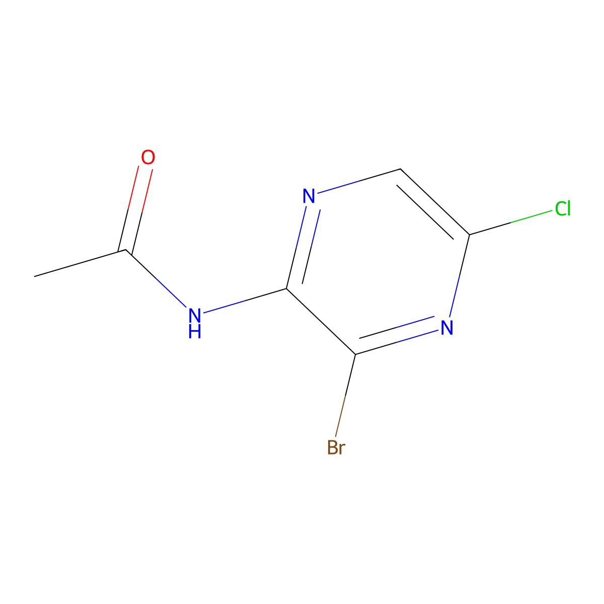 N-(3-bromo-5-chloropyrazin-2-yl)acetamide molecular structure, CAS 2415200-27-8
