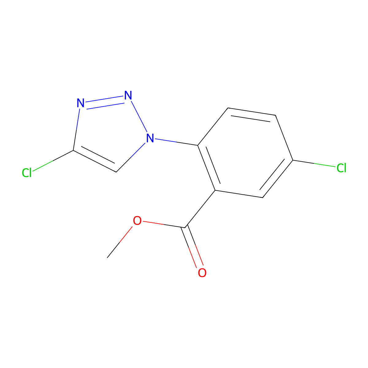methyl 5-chloro-2-(4-chloro-1H-1,2,3-triazol-1-yl)benzoate molecular structure, CAS 2415220-82-3