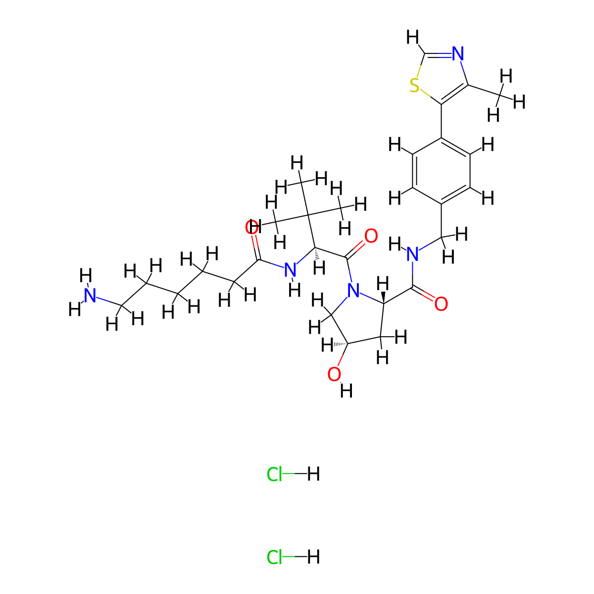 (S,R,S)-AHPC-C5-NH2 (dihydrochloride) molecular structure, CAS 2415256-20-9