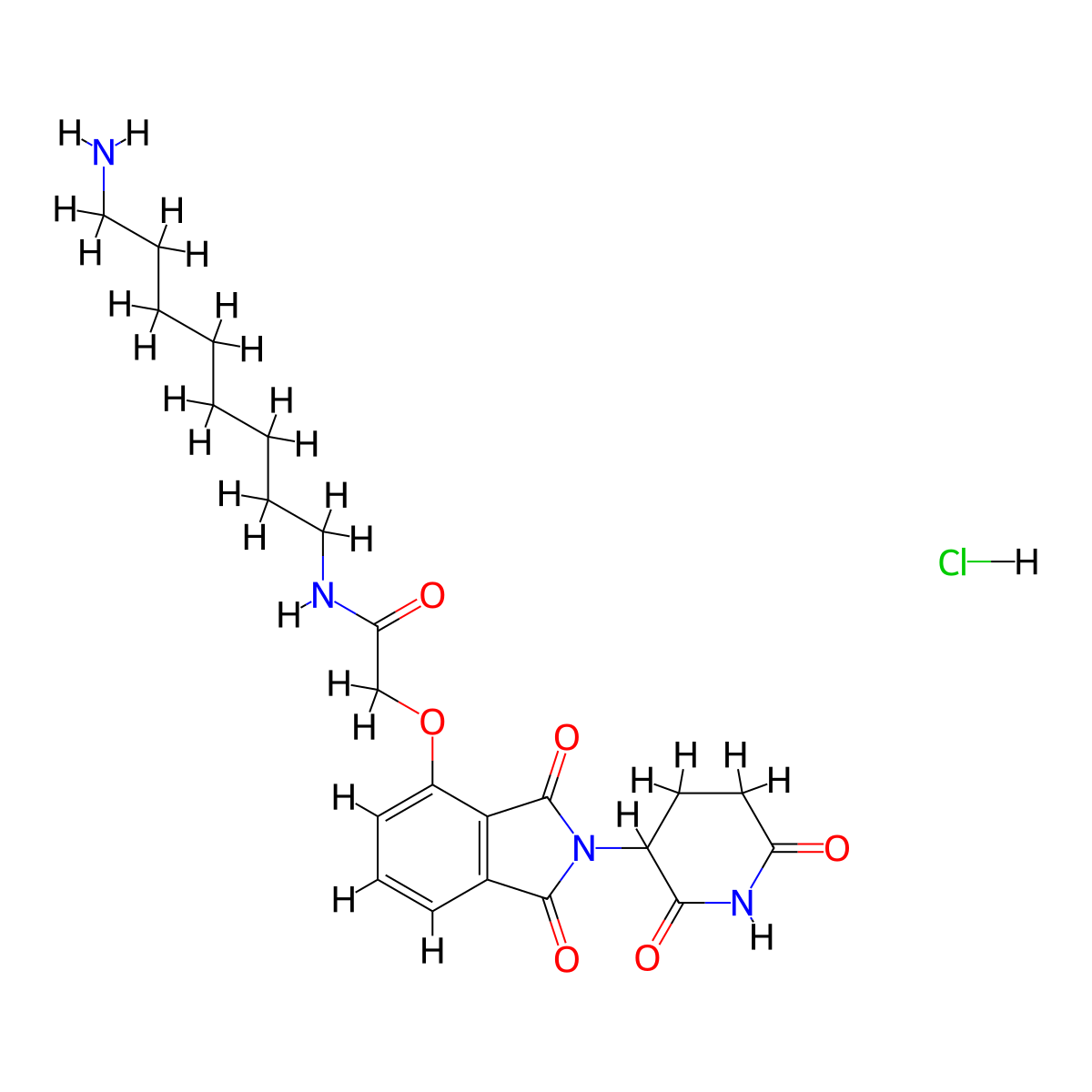 Thalidomide-O-amido-C8-NH2 hydrochloride molecular structure, CAS 2415263-07-7