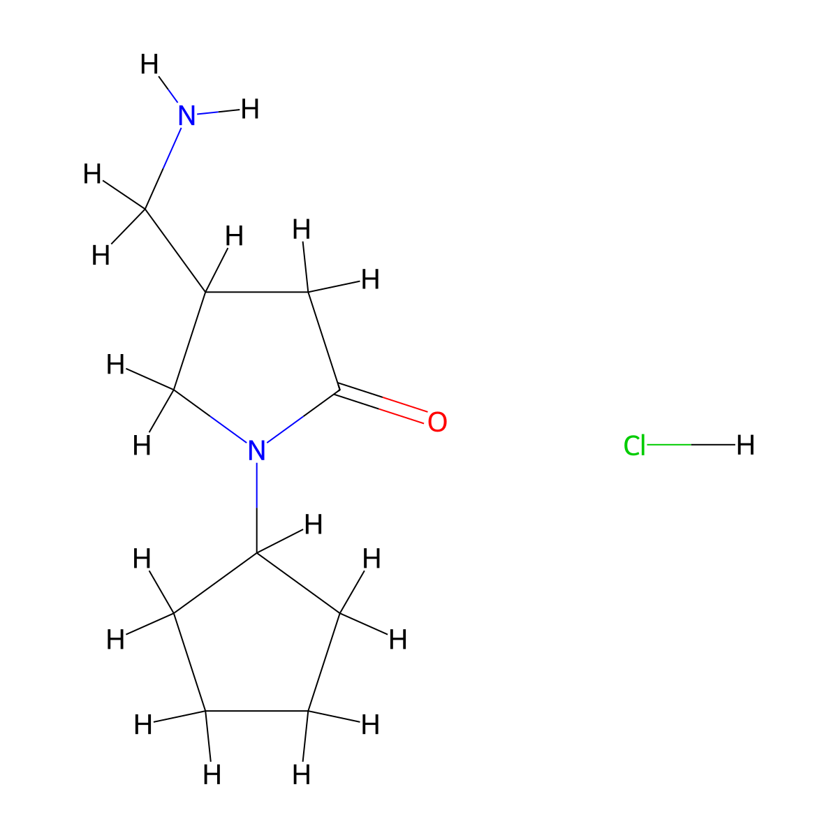 4-(Aminomethyl)-1-cyclopentylpyrrolidin-2-one hydrochloride molecular structure, CAS 2415263-17-9