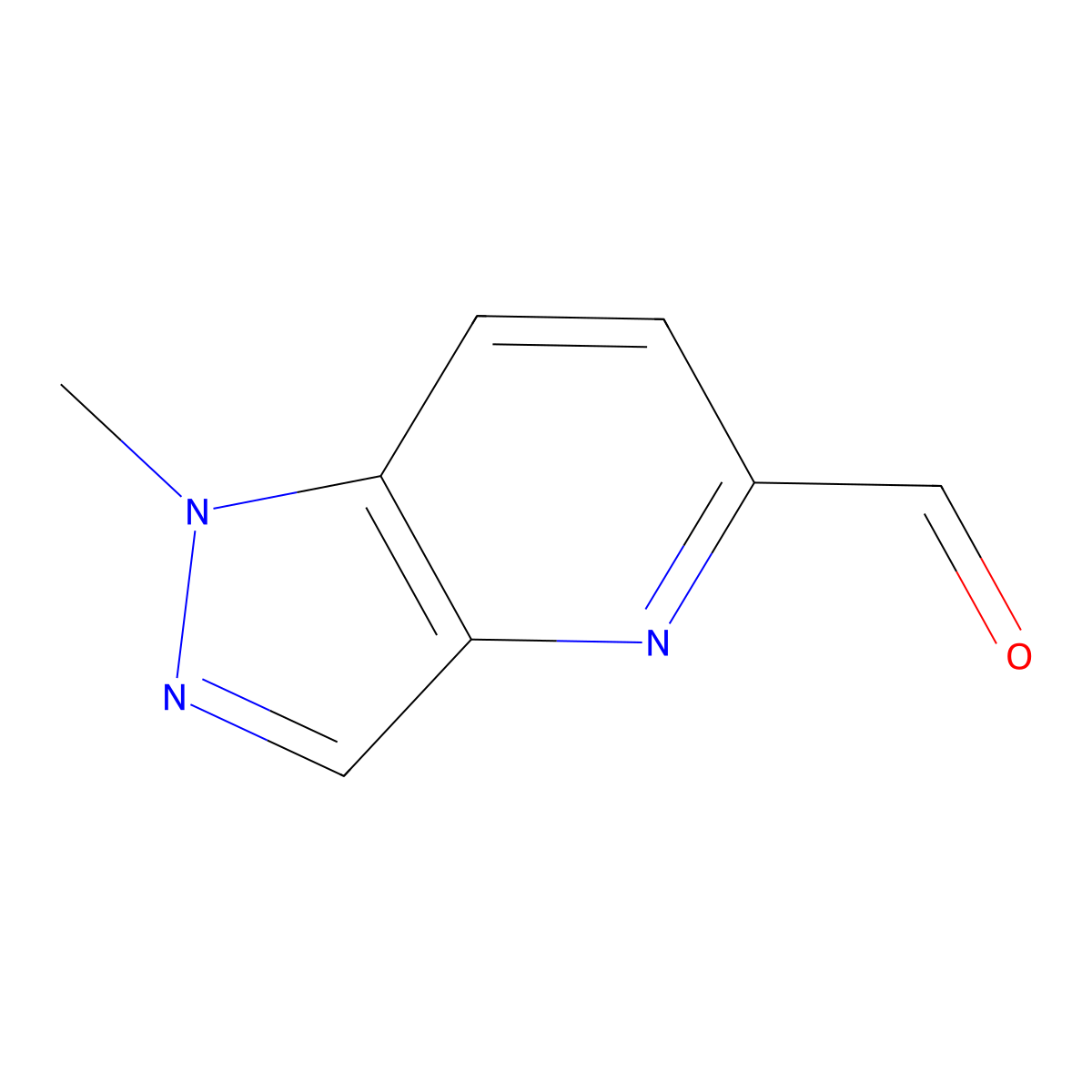 1-methyl-1H-pyrazolo[4,3-b]pyridine-5-carbaldehyde molecular structure, CAS 2415308-71-1