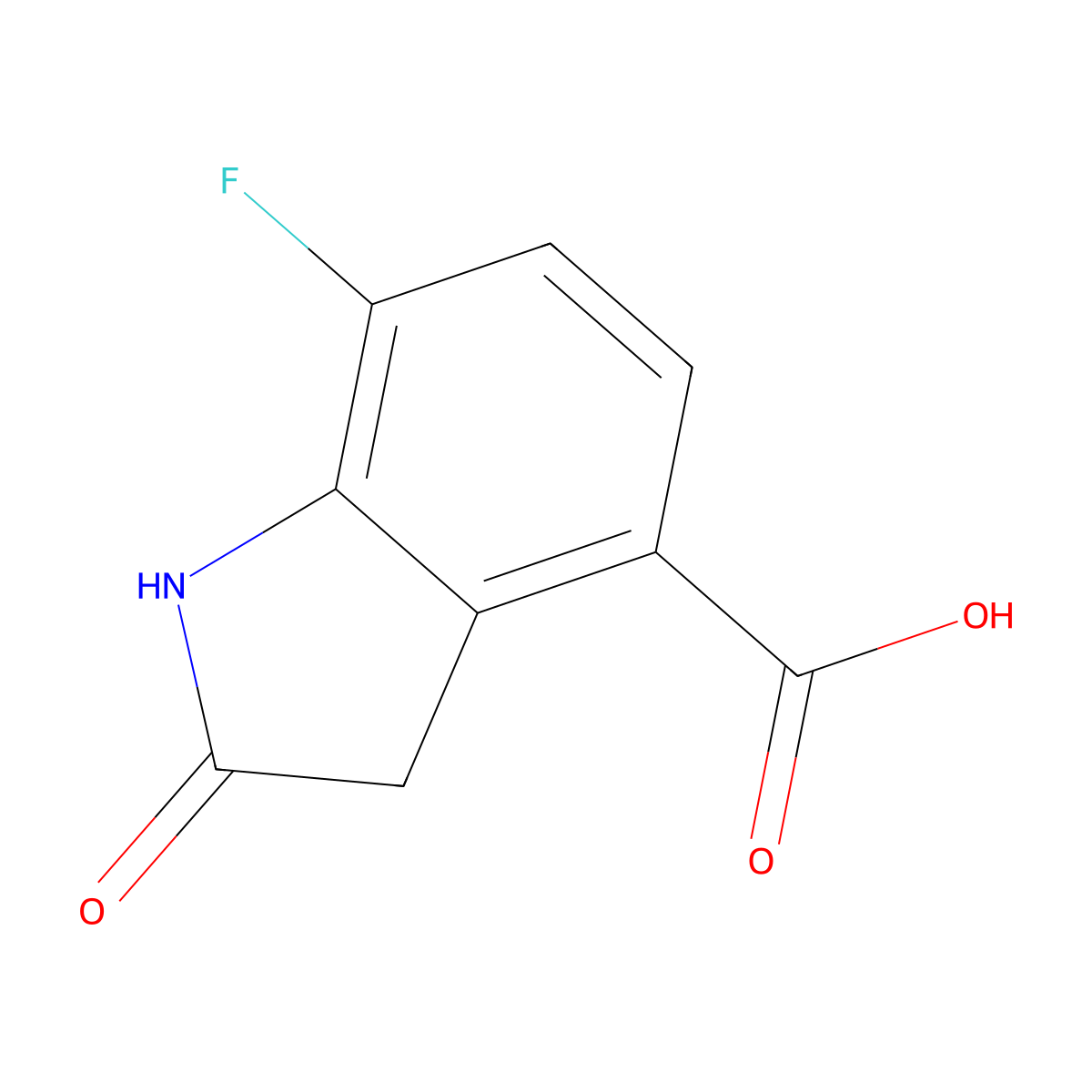 7-Fluoro-2-oxoindoline-4-carboxylic acid molecular structure, CAS 2415342-75-3