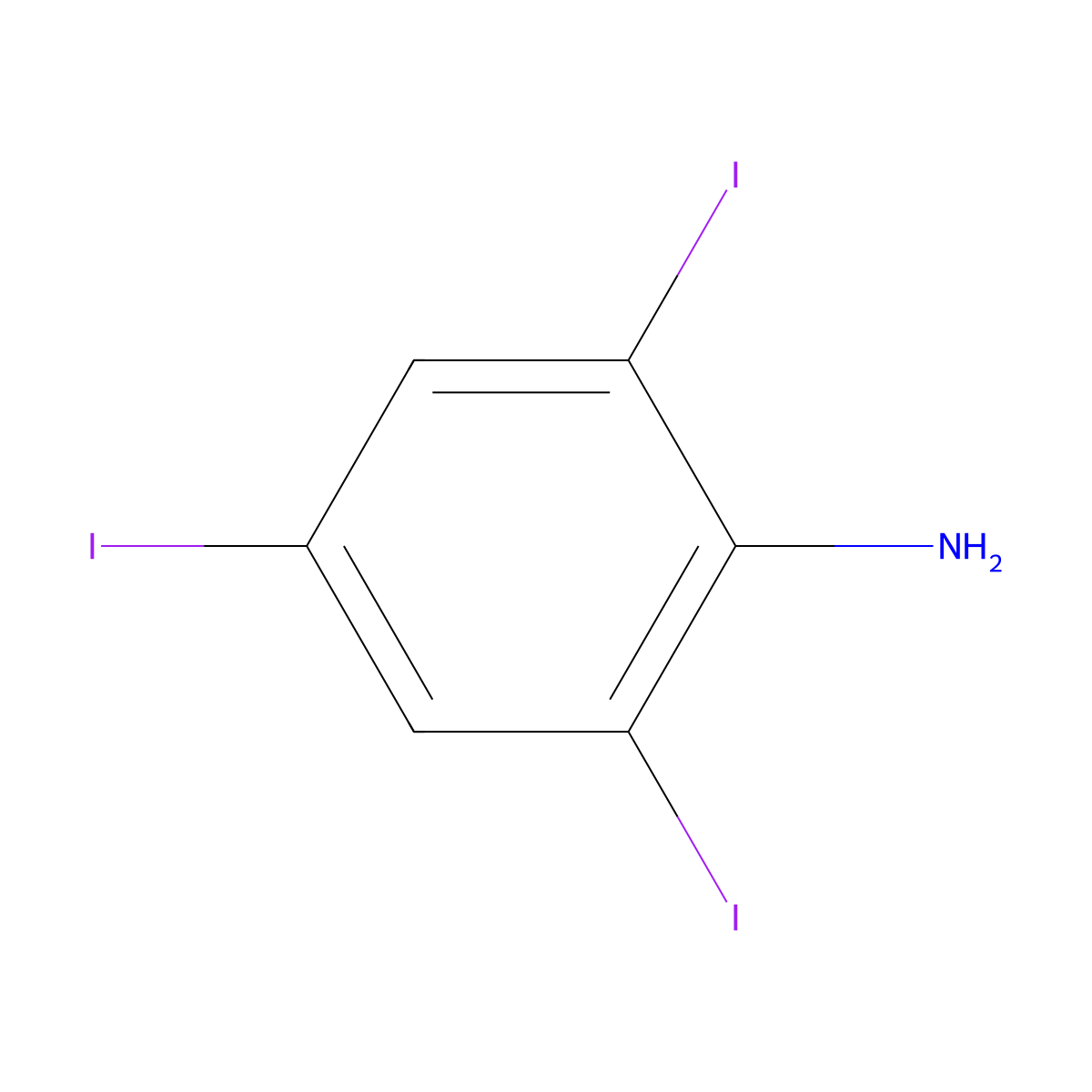 2,4,6-Triiodoaniline molecular structure, CAS 24154-37-8