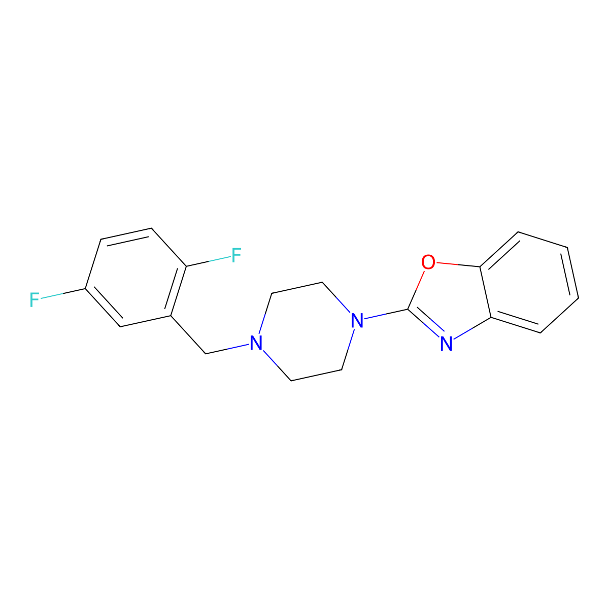 2-{4-[(2,5-Difluorophenyl)methyl]piperazin-1-yl}-1,3-benzoxazole molecular structure, CAS 2415452-27-4