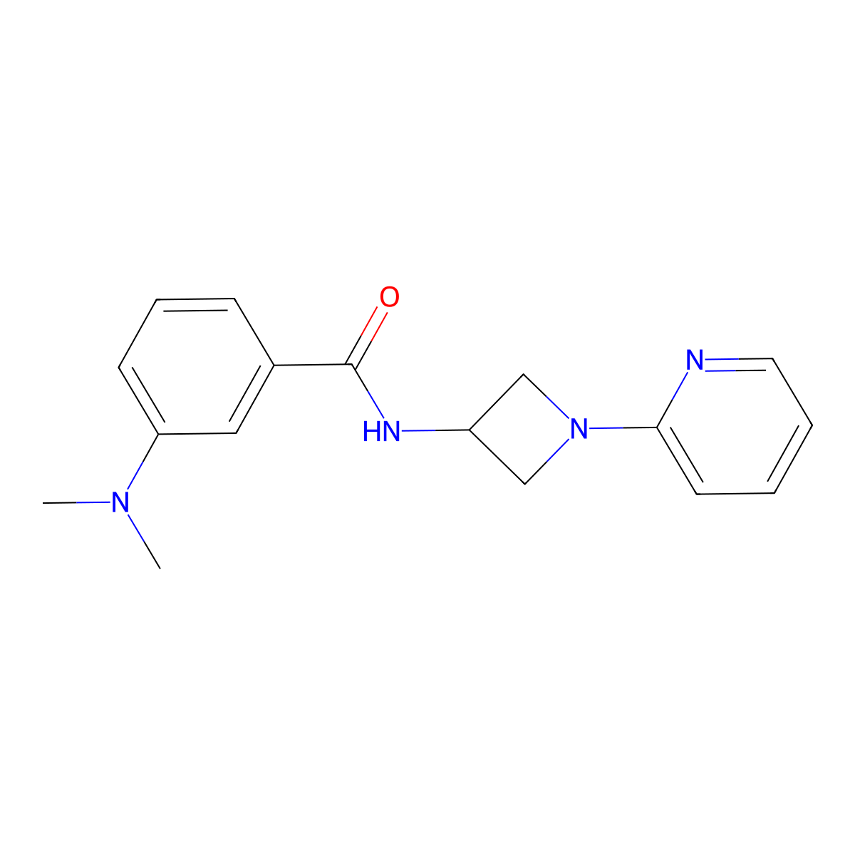 3-(dimethylamino)-N-[1-(pyridin-2-yl)azetidin-3-yl]benzamide molecular structure, CAS 2415452-37-6