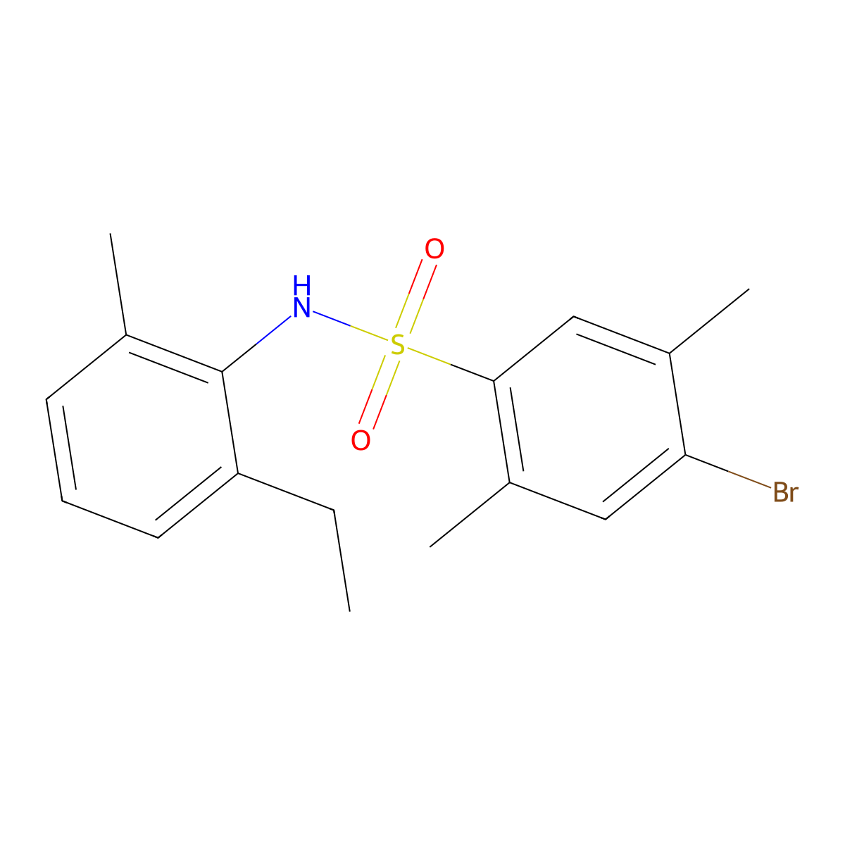 4-bromo-N-(2-ethyl-6-methylphenyl)-2,5-dimethylbenzene-1-sulfonamide molecular structure, CAS 2415452-42-3