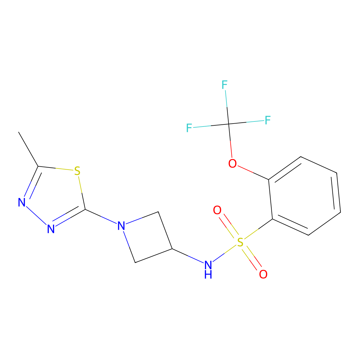 N-[1-(5-methyl-1,3,4-thiadiazol-2-yl)azetidin-3-yl]-2-(trifluoromethoxy)benzene-1-sulfonamide molecular structure, CAS 2415452-56-9